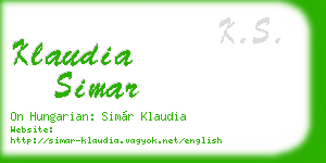 klaudia simar business card